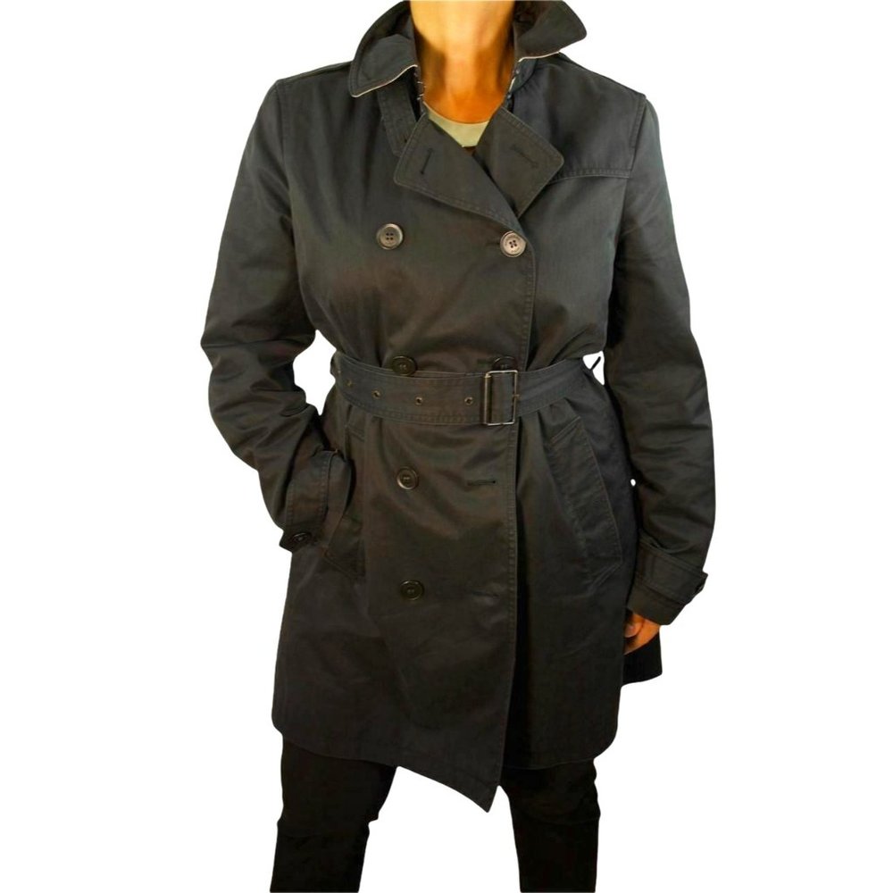 Burberry Brit Soft Black Cotton Trench Coat